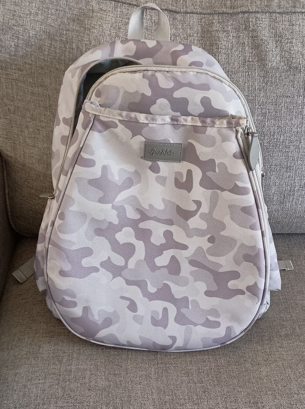 Ame & Lulu Gray Camo Women's Game On Tennis Backpack